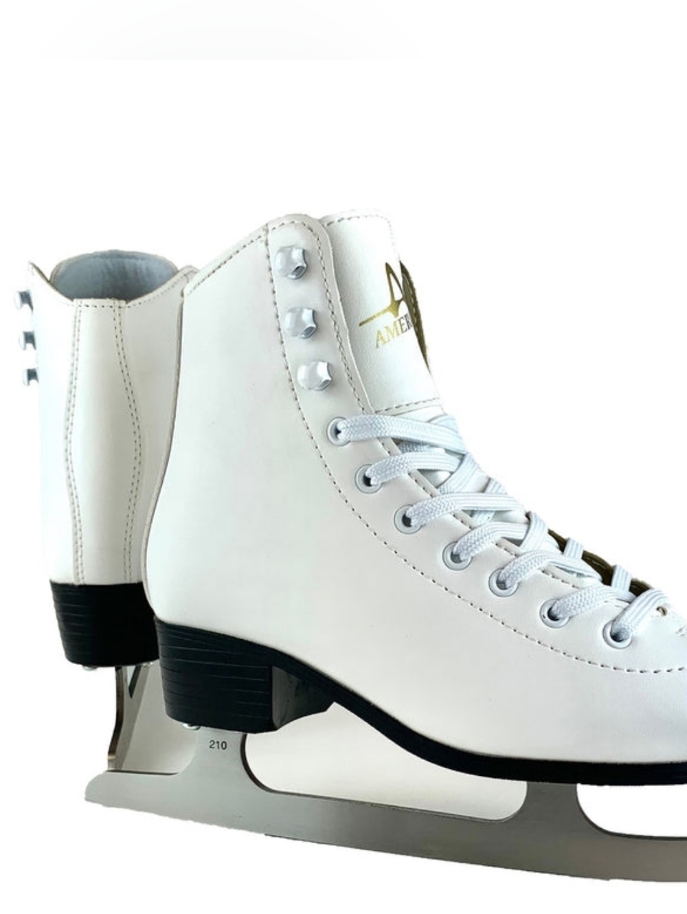 American Athletic Girl's Tricot White Ice Figure Skates Size 4